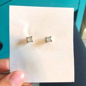 Gold Earrings With Gemstone Center!